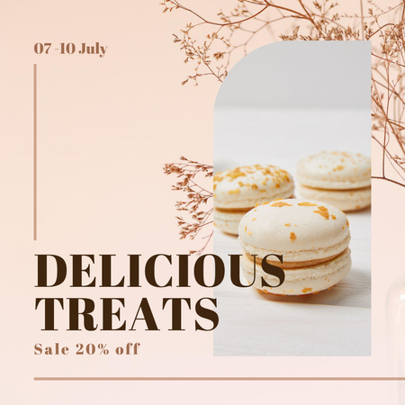 Template di design macarons pasticceria sconto ad Instagram