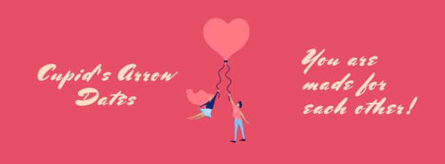 Valentine's Card with Tender Lovers Facebook Video cover Design Template