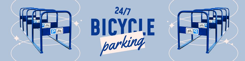 Plantilla de diseño de Announcement of 24/7 Bicycle Parking Services Twitter 