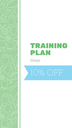 Training Plan Ideas with sport icons Instagram Story Design Template