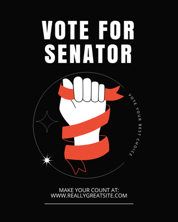 Oznámení o volbách do senátora s červenou stuhou Instagram Post Vertical Šablona návrhu