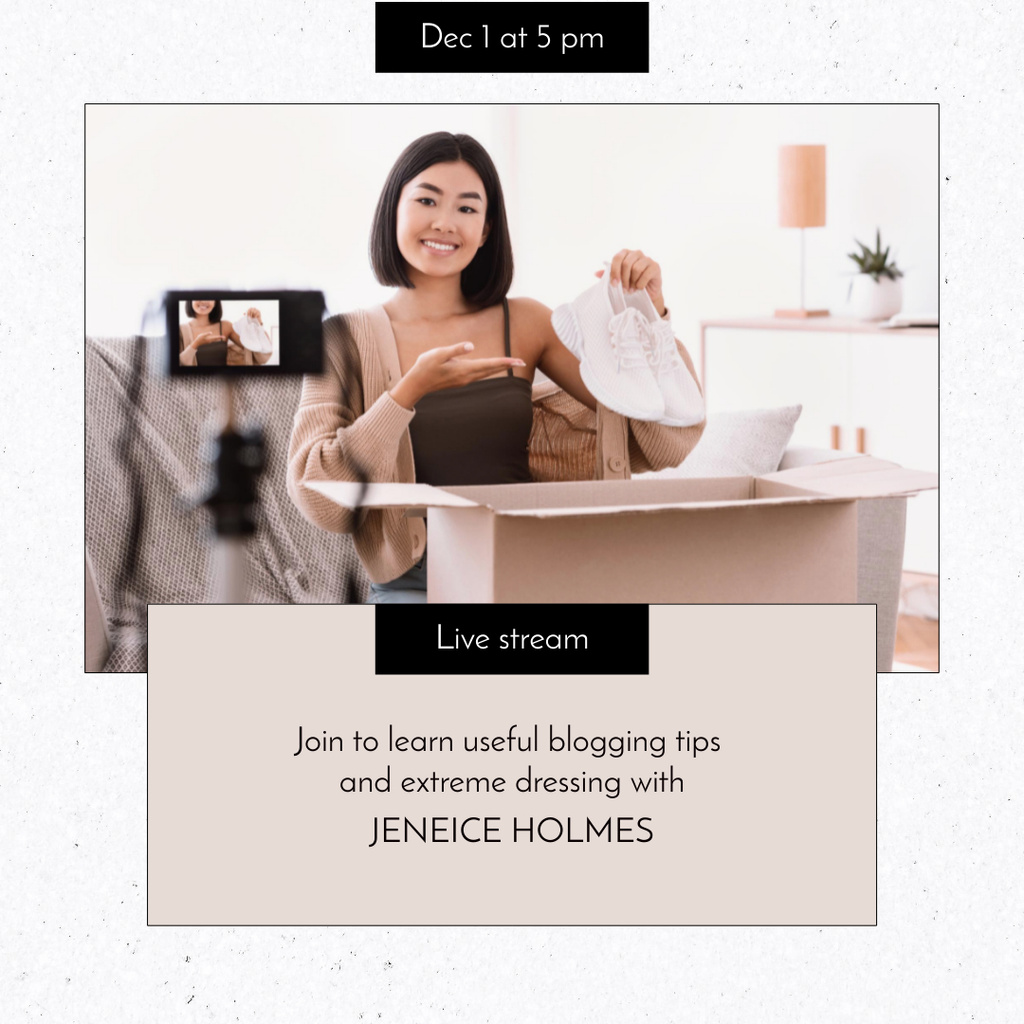 Fashion Blog Promotion with Unpacking Instagram Design Template