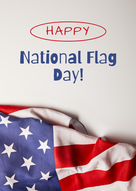 USA National Flag Day Bright Greetings Postcard 5x7in Vertical – шаблон для дизайна