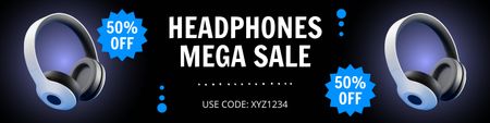 Modèle de visuel Méga vente d'écouteurs sans fil modernes - Twitter