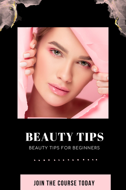 Szablon projektu Welcome to Course about Beauty Tips Pinterest