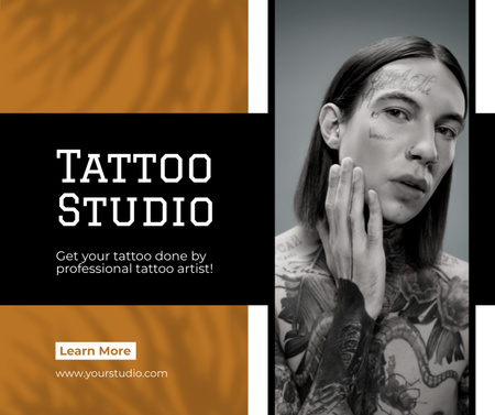 Impressionante oferta de serviço Art Tattoo Studio Facebook Modelo de Design