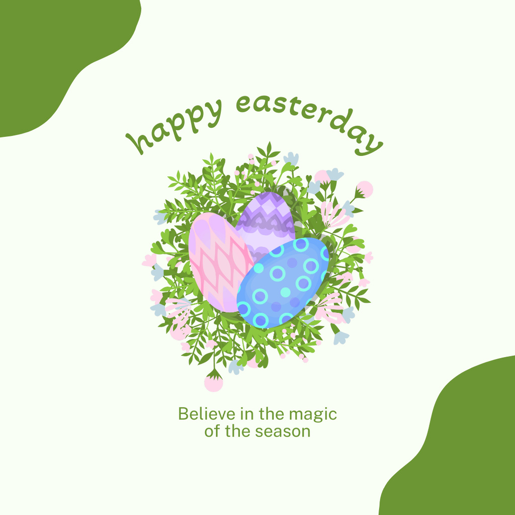 Happy Easter Greeting Card Instagramデザインテンプレート