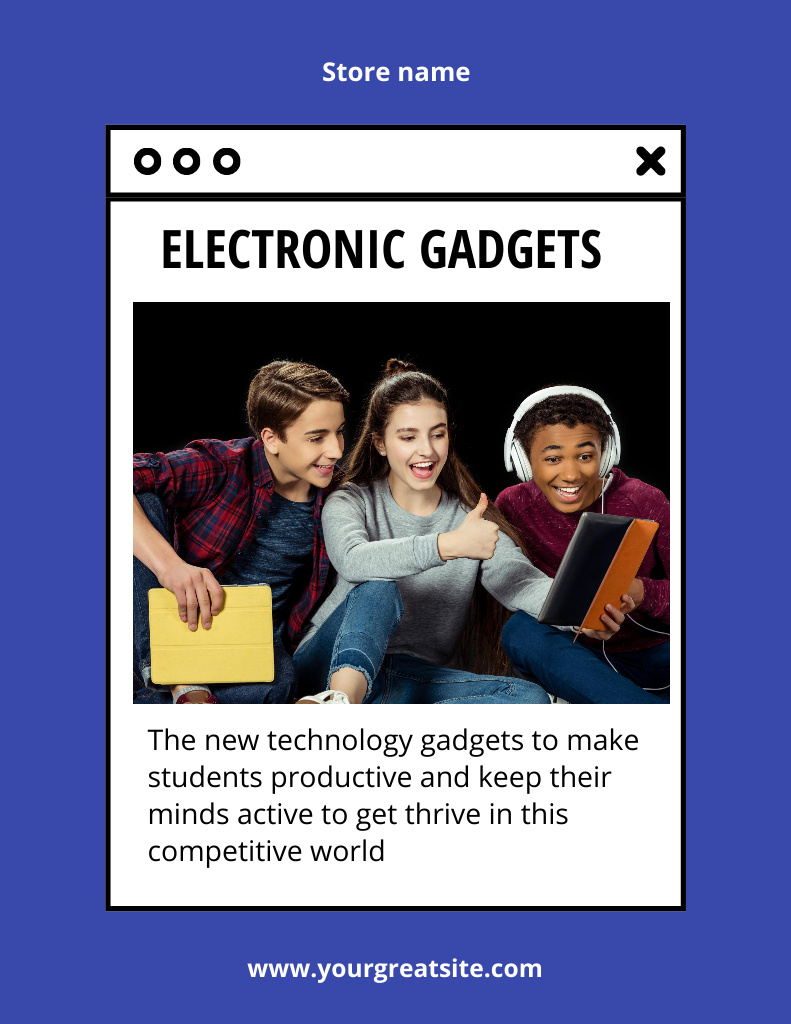 Ontwerpsjabloon van Poster 8.5x11in van Sale of Electronic Gadgets for Kids