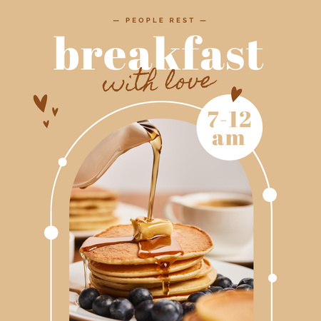 pequeno-almoço em café oferta Instagram Modelo de Design