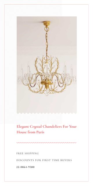 Elegant Crystal Chandelier in White Graphic – шаблон для дизайну