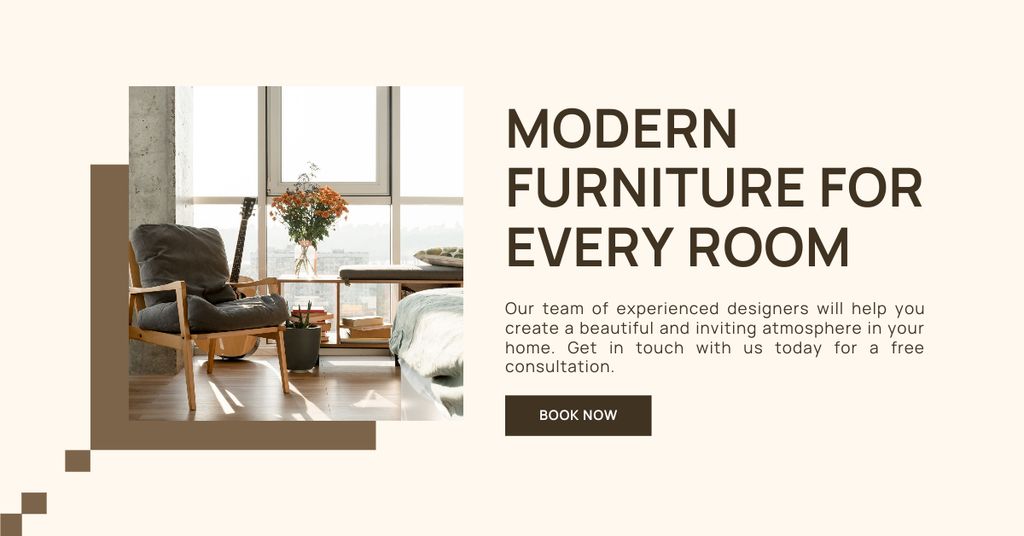 Modern Furniture for Every Room Facebook AD Šablona návrhu