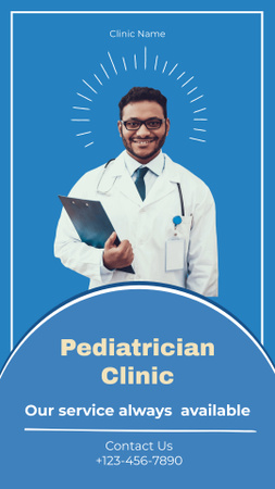 Smiling Doctor with Stethoscope Instagram Video Story Design Template