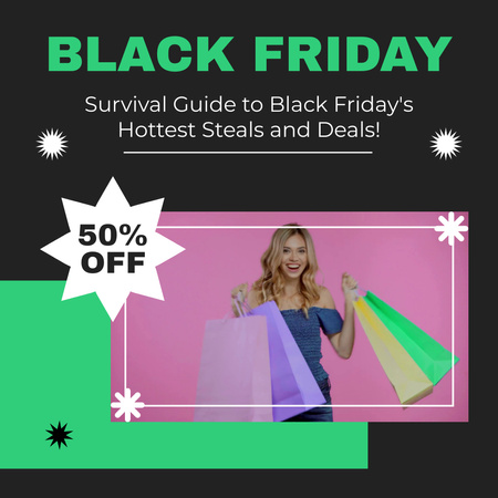 Black Friday Hottest Deals Animated Post Design Template