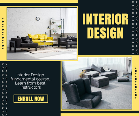 Home Interior Design Course Facebook Tasarım Şablonu