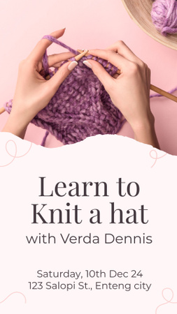 Hat Knitting Training Offer Instagram Story Modelo de Design