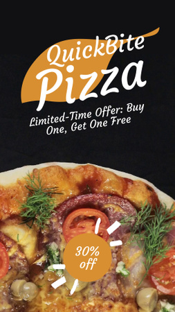 Modèle de visuel Pizza rapide et délicieuse dans une pizzeria avec réduction - TikTok Video