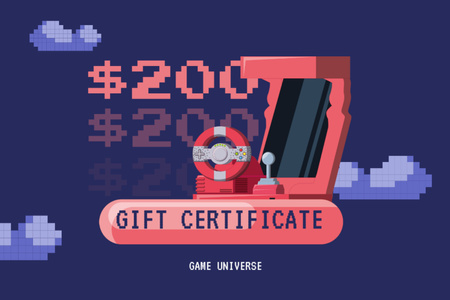 Plantilla de diseño de Oferta de equipo de juego Gift Certificate 