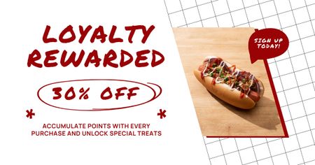 Offer of Delicious Hot Dog with Discount Facebook AD Design Template