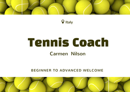 Tennis Classes Ad Card Modelo de Design
