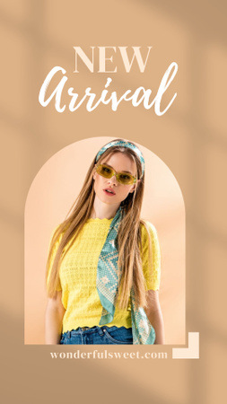 Fashion Ad with Girl in Summer Outfit Instagram Story Πρότυπο σχεδίασης