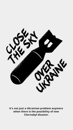 Designvorlage Close the Sky over Ukraine für Instagram Story