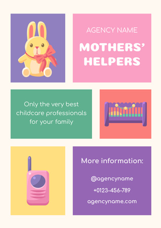 Ontwerpsjabloon van Poster van Promotion of Babysitting Services