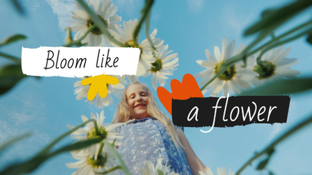 Plantilla de diseño de Inspirational Quote With Chamomiles Flowers Full HD video 