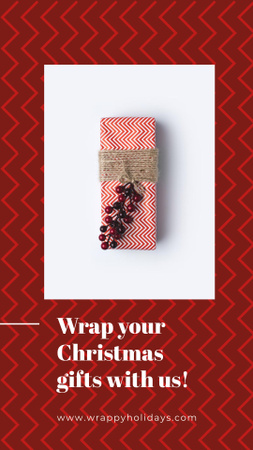 Designvorlage Weihnachts-Geschenkbox-Verpackungsangebot in Rot für Instagram Story