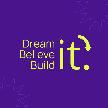 Motivációs idézet az álmodozásról és az építésről Instagram tervezősablon