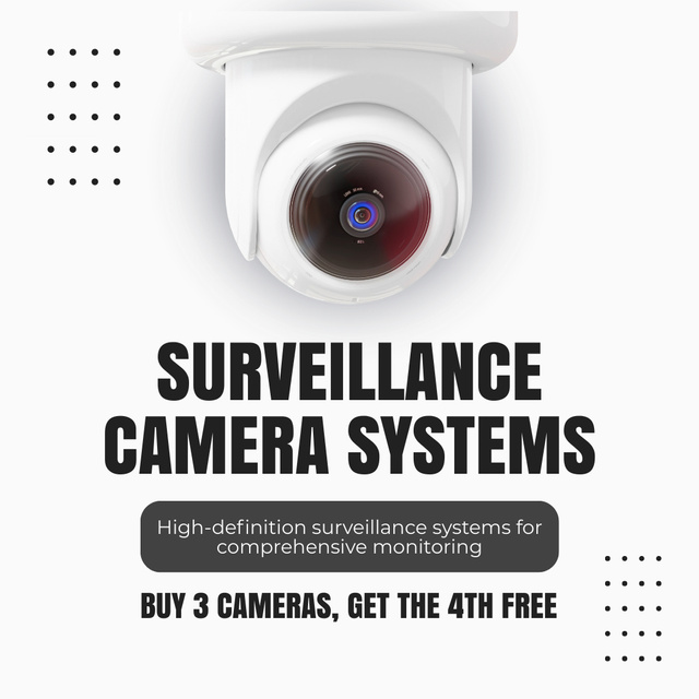Security Cameras of High Definition Animated Post Šablona návrhu