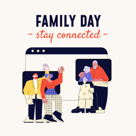 Family Day Inspiration with Parents and Adult Children Instagram Design Template