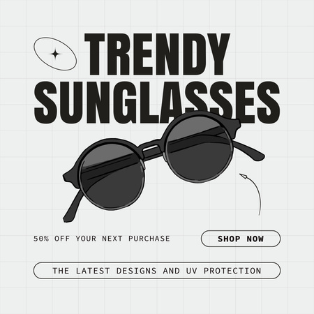 Modèle de visuel Offrez des lunettes de soleil de marque à moitié prix - Instagram