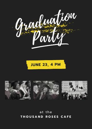 Successful Grad Ceremony and Party Announcement Invitation Design Template