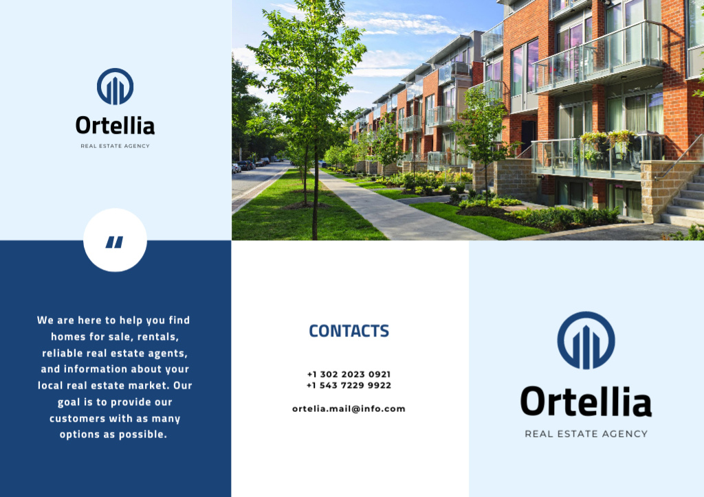 Real Estate Offer with Houses Facades Brochure Šablona návrhu