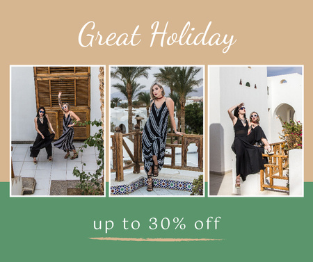 Template di design Great holiday summer fashion sale Facebook