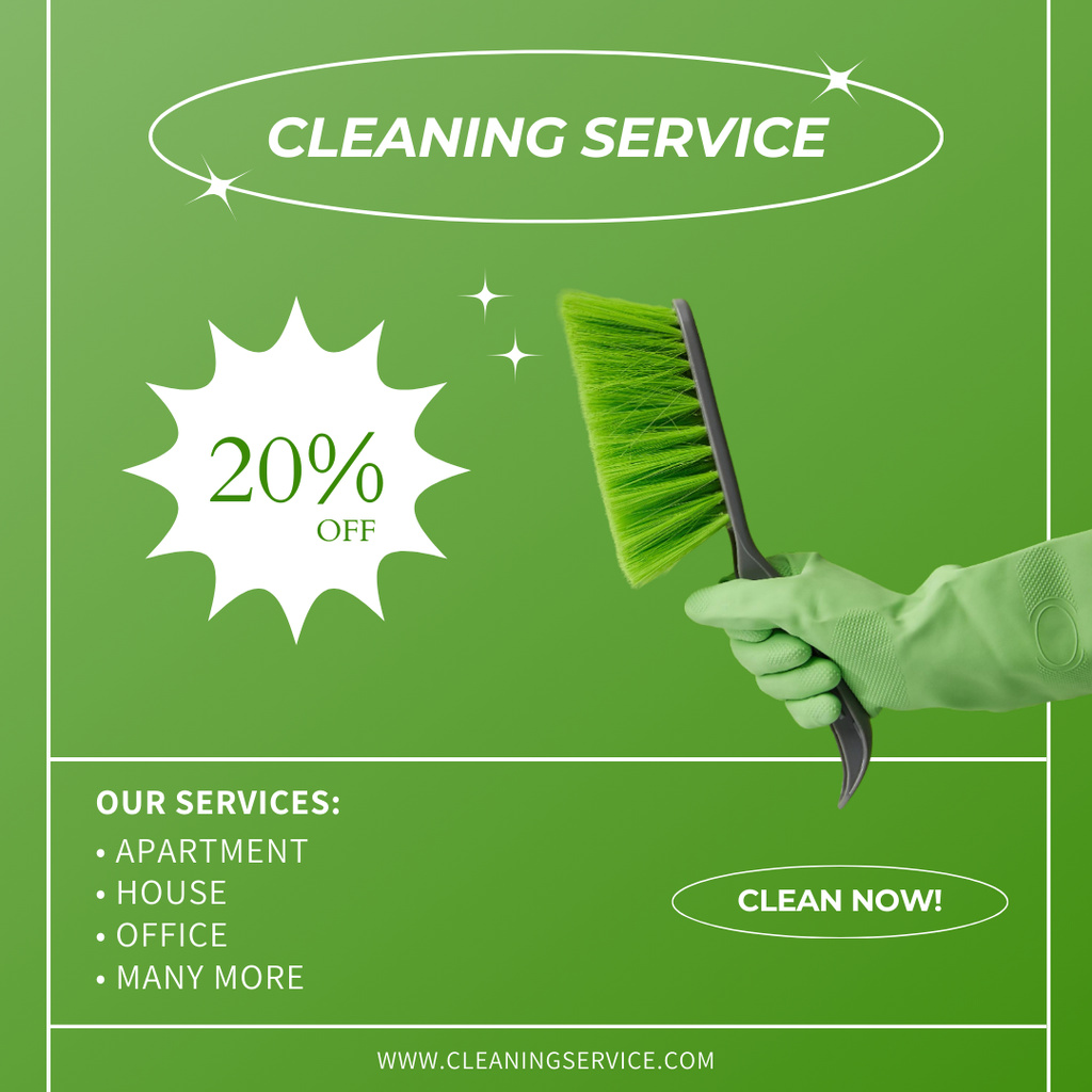Ontwerpsjabloon van Instagram van Cleaning Services Discount Offer