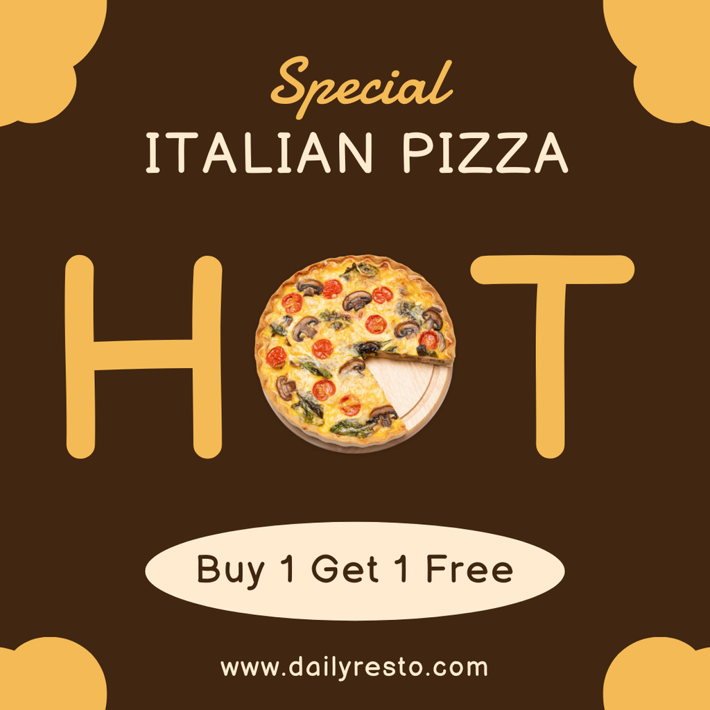 Designvorlage Italian Pizza Special Offer  für Instagram