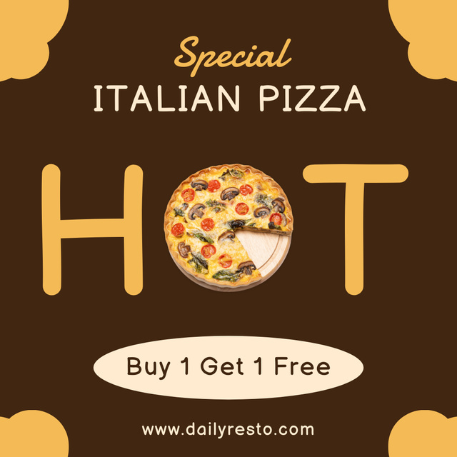 Designvorlage Italian Pizza Special Offer  für Instagram