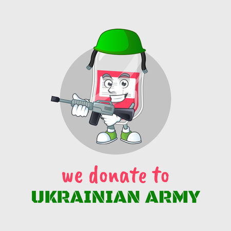 Blood Donation for Army in Ukraine Instagram Design Template
