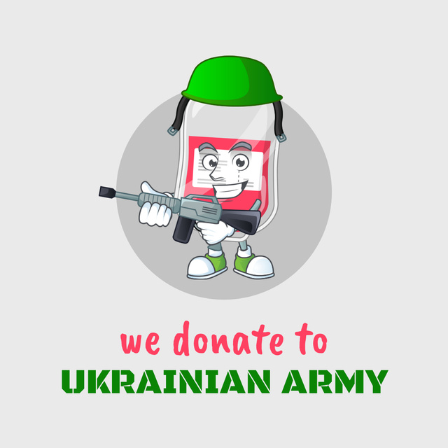 Blood Donation for Army in Ukraine Instagram Tasarım Şablonu