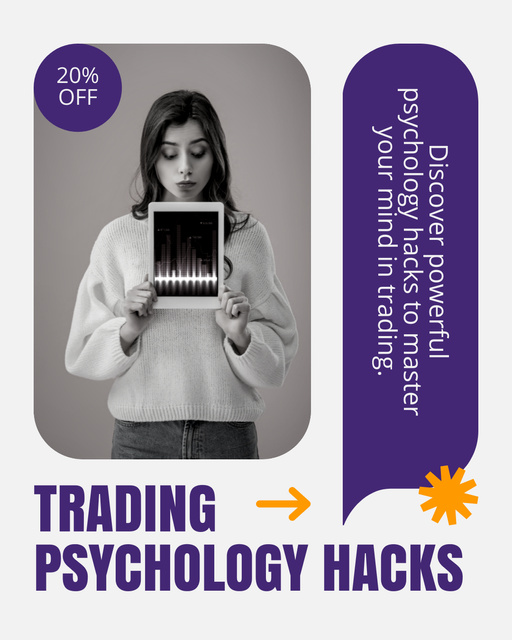 Training in Psychological Hacks for Trading Instagram Post Vertical Tasarım Şablonu