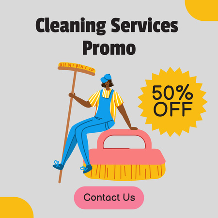 Cleaning Service Promotion Instagram Design Template