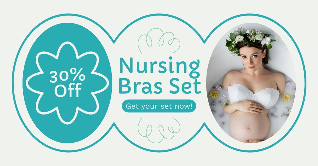 Szablon projektu Discount on Nursing Bra Sets for Young Expectant Mothers Facebook AD
