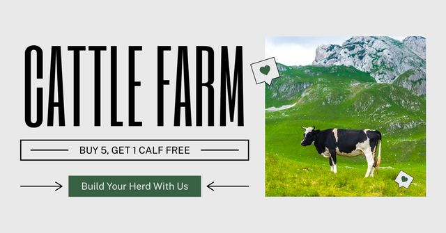 Modèle de visuel Buy Calfs at Cattle Farm - Facebook AD