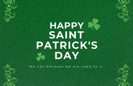 Plantilla de diseño de Happy St. Patrick's Day on Green Thank You Card 5.5x8.5in 