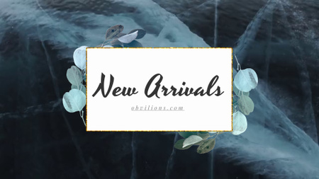 New Arrivals Ad Green Leaves Frame Full HD video Design Template