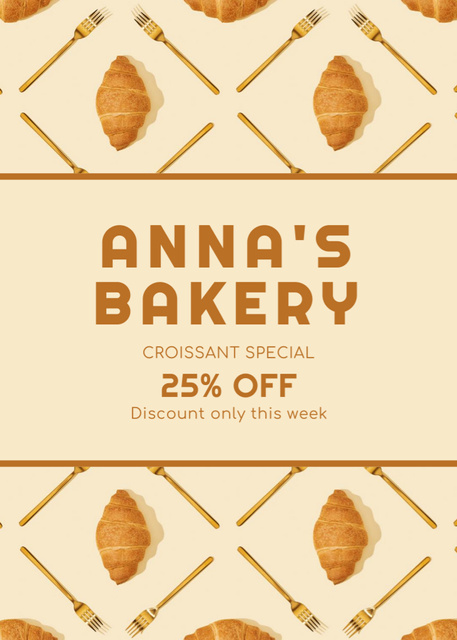 Special Offer for Croissants Flayer Design Template
