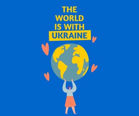 World is with Ukraine Facebook Design Template