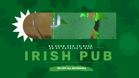 Ontwerpsjabloon van Full HD video van Irish Pub-drankjes op Patrick's Day met korting