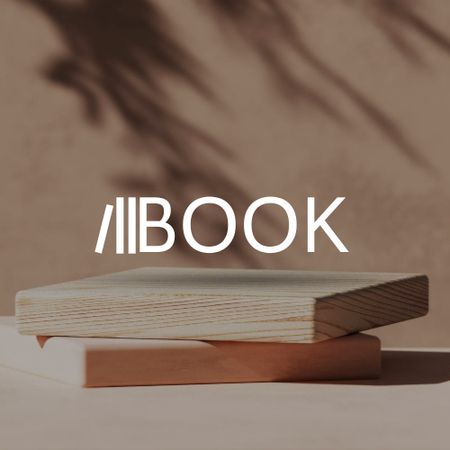 Bookstore Ad with Wooden Cubes Logo Modelo de Design